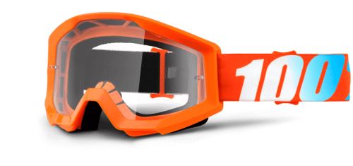 100% Dětské brýle STRATA orange (číré plexi s čepy pro slídy)