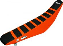 Potah sedla KTM EXC / 12-16 + SX+SXF / 11-15 - barva černo-oranžová - typ potahu ZEBRA