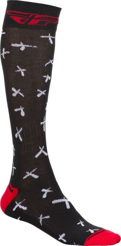 Ponožky dlouhé Knee Brace, FLY RACING - USA (černá/bílá/červená)