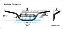 Řidítka Renthal 78101 ATV-Race + Enduro-High (7/8” = 22mm) s polstrem -stříbrné