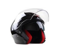 MAXX OF 878 Skútrová helma otevřená s plexi a sluneční clonou černá lakovaná, vel. 2XL