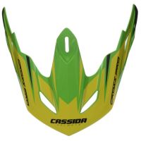 Kšilt pro přilby Cross Pro, CASSIDA - ČR (zelená/žlutá fluo/černá, seriová délka kšiltu)