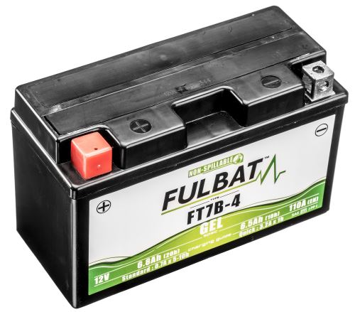 Baterie 12V, FT7B-4 GEL, 12V, 6.5Ah, 110A, bezúdržbová GEL technologie 150x65x93 FULBAT (aktivovaná ve výrobě)