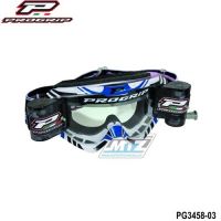Brýle motokros Progrip 3458 Roll-Off Zoom+ XL - bílo-modré