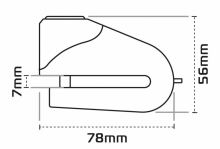 Zámek kotoučové brzdy Quartz XD10, OXFORD (žlutý/černý, průměr čepu 10 mm)