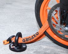 Řetězový zámek na motocykl Heavy Duty, OXFORD (oranžový plášť, délka 1,5 m)