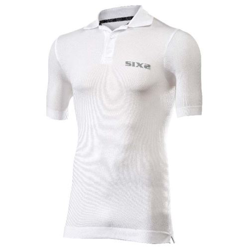 SIXS Polo funkční tričko s límečkem bílá