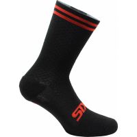 SIXS Merinos ponožky černá/červená 36/39