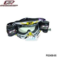 Brýle motokros Progrip 3458 Roll-Off Zoom+ XL - bílo-žluté