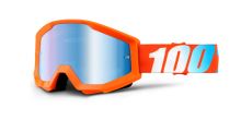 Brýle Strata Orange, 100% (oranžová, modré chrom plexi s čepy pro slídy)