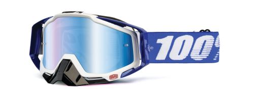 Brýle Racecraft Cobalt Blue, 100% (modré chrom plexi + čiré plexi + chránič nosu +20 strhávaček)