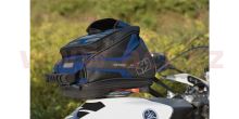 Tankbag na motocykl Q4R QR, OXFORD (černý/modrý, s rychloupínacím systémem na víčka nádrže, objem 4 l)