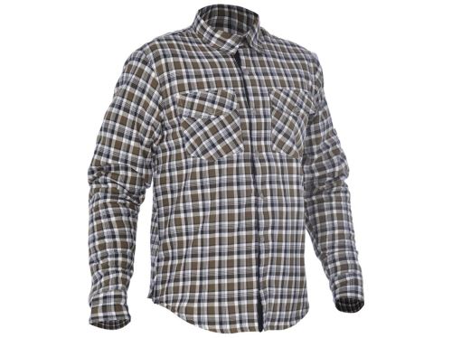 Košile KICKBACK CHECKER s Kevlar® podšívkou, OXFORD (zelená khaki/bílá)
