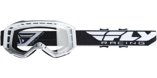 Brýle FOCUS 2020, FLY RACING dětské (bílé, čiré plexi bez pinů)