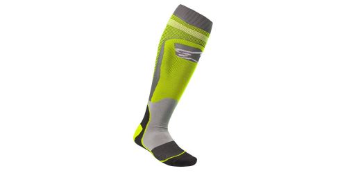 Ponožky MX PLUS-1 2022, ALPINESTARS (žlutá fluo/šedá)