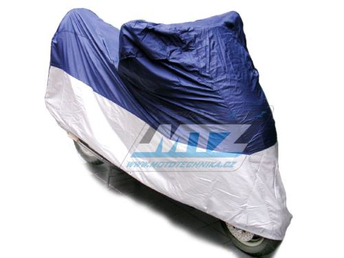 Plachta na motocykl universální (250-500cc) modro-stříbrná / červeno-stříbrná - pro venkovní použití