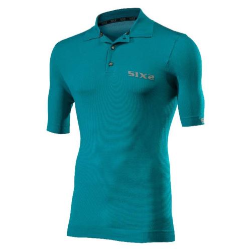 SIXS Polo funkční tričko s límečkem modrá