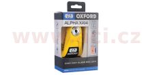 Zámek kotoučové brzdy Alpha Alarm XA14, OXFORD (integrovaný alarm, žlutý/černý, průměr čepu 14 mm)