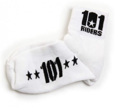 Ponožky 101 FOOTWEAR, 101 RIDERS - ČR (bílé/černé)