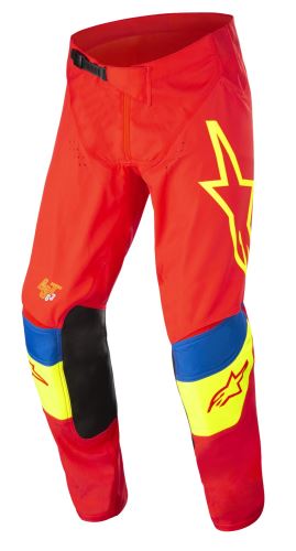 Kalhoty TECHSTAR QUADRO 2022, ALPINESTARS (červená/žlutá fluo/modrá)