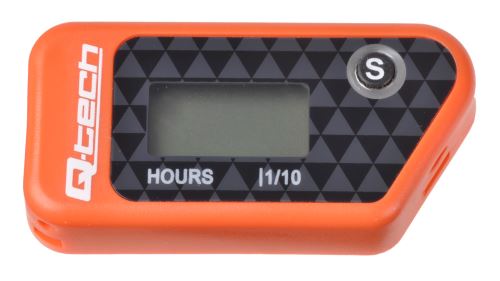 Měřič motohodin bezdrátový s nulovatelným počítadlem, Q-TECH (oranžový)