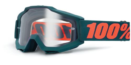 Brýle Accuri OTG Gunmetal, 100% (šedá, čiré plexi s čepy pro slídy)