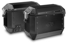 Sada bočních kufrů K-MISSION - 36l, KAPPA (černé, hliník, 49,5x38,7x24,6 cm)